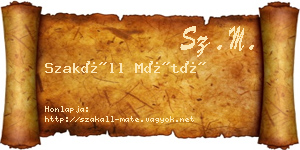 Szakáll Máté névjegykártya