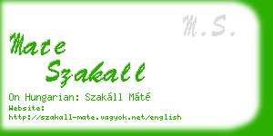 mate szakall business card