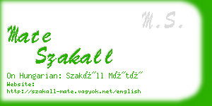mate szakall business card